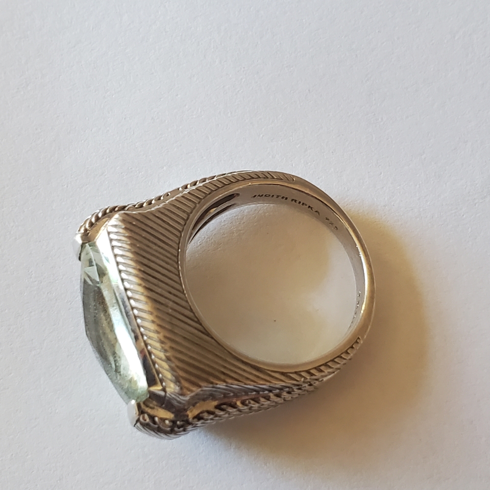 Judith Ripka Sterling Silver & Prasiolite Ring, Size 6 - Picture 5 of 13